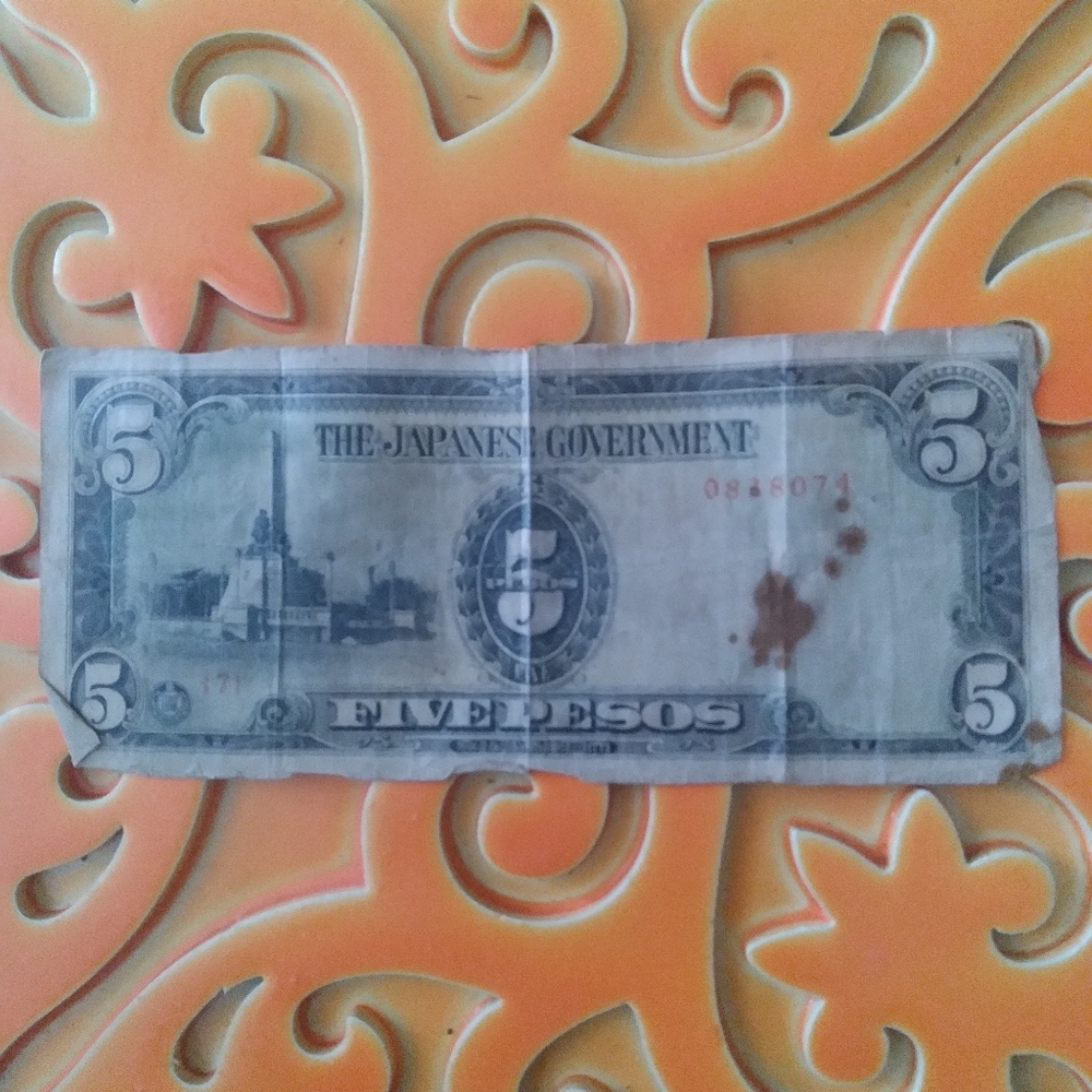 The Japanese Government Five Pesos Bill Circulated